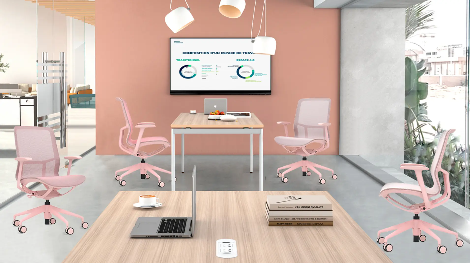 เก้าอี้สำนักงาน Flow Scale รุ่น Emily สี Candy pink